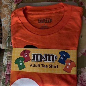 BRAND NEW ORANGE M&M SIZE L CHARACTER T-SHIRT STILL IN PACKAGING